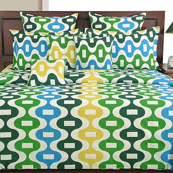 Canopus Wavy Multi Colour Bed Linen Set - Flickdeal.co.nz