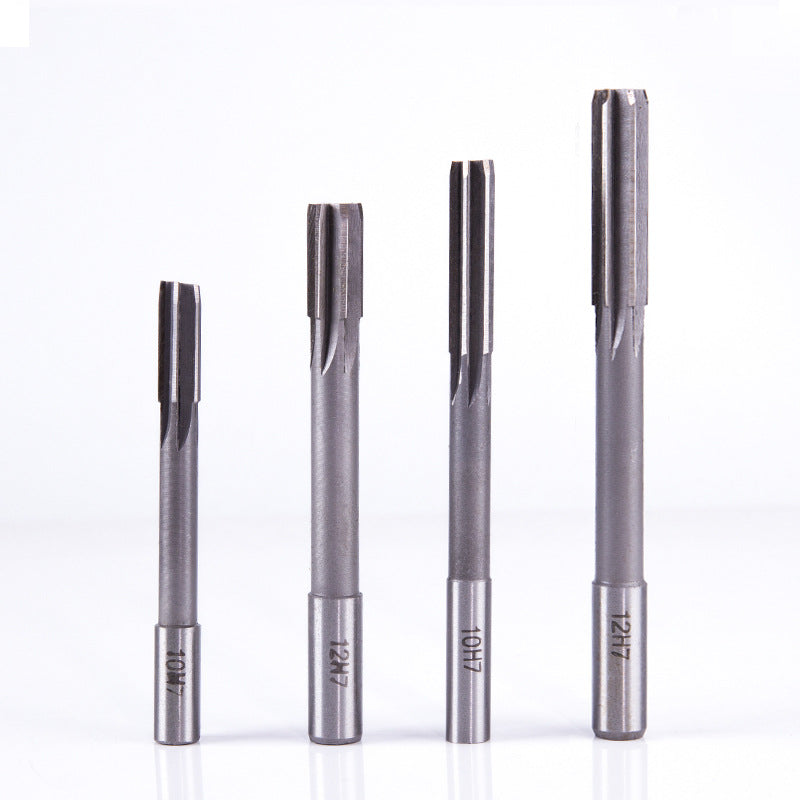High-speed Steel High-precision Spiral Inner Hole White Steel Alloy Straight Shank Reamer