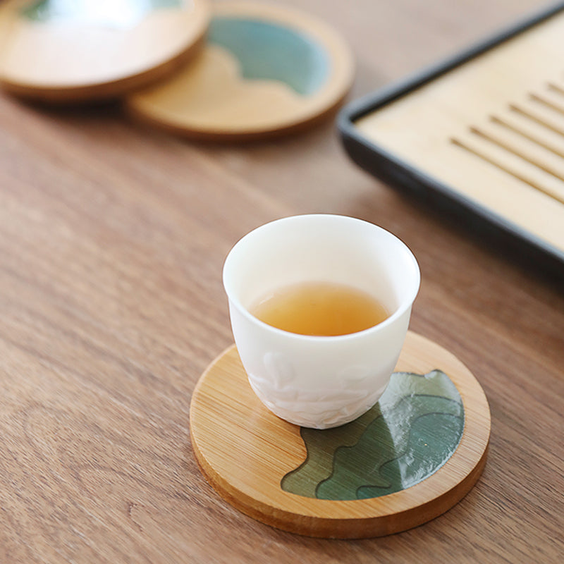 Creative Kung Fu Bamboo Tea Cup Mat Household Insulation Mat