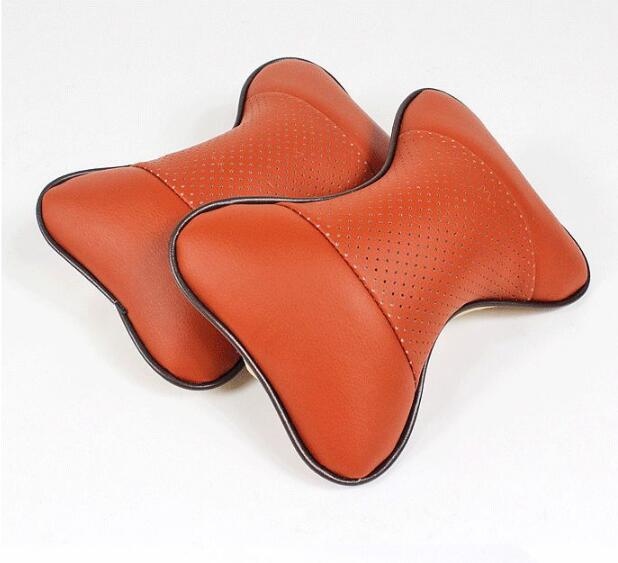 2 PCS Leather Car Neck-Rest Pillow with Multi Color