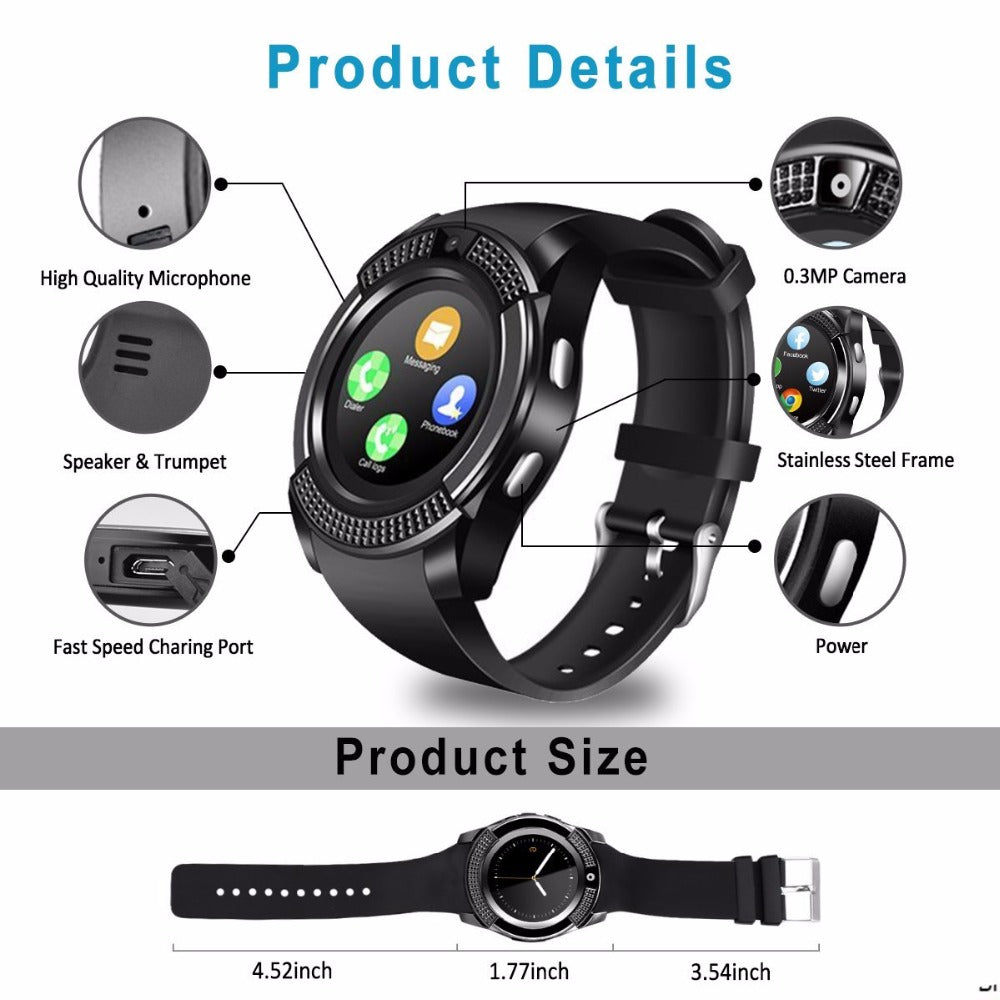 Full round screen smart watch sedentary sleep monitoring