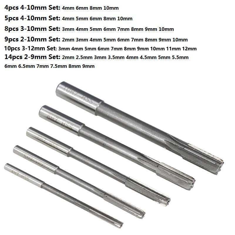 High-speed Steel High-precision Spiral Inner Hole White Steel Alloy Straight Shank Reamer
