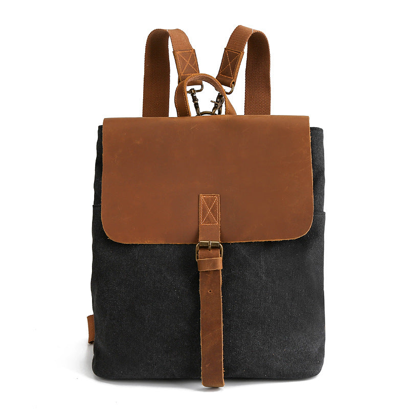 Retro backpack crazy horse leather women