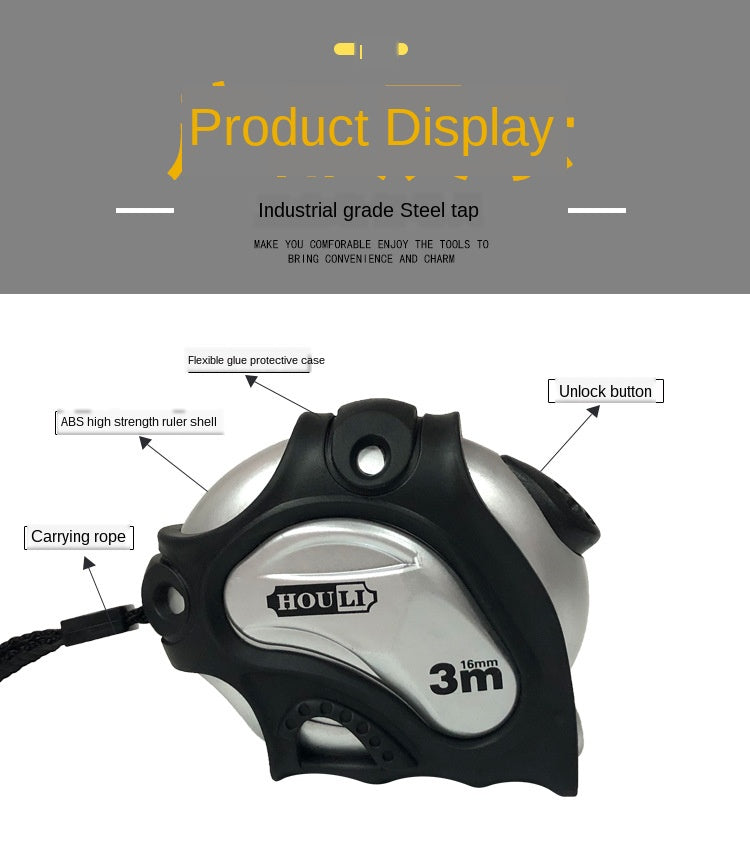 Self-locking steel tape measure
