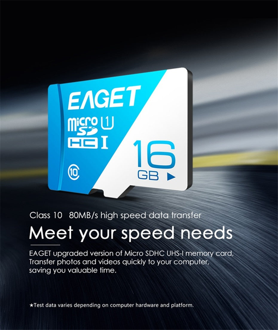 EAGET T1 Micro SD Card 64GB 32GB 16GB Memory Card 128GB TF Card Class10 UHS-I 80MB S Microsd   Memory Card For Smartphone