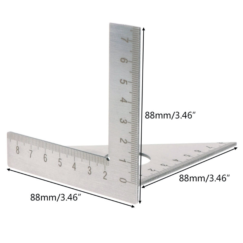 Stainless Steel 90 Degree 45 Degree Multifunctional Woodworking Ruler