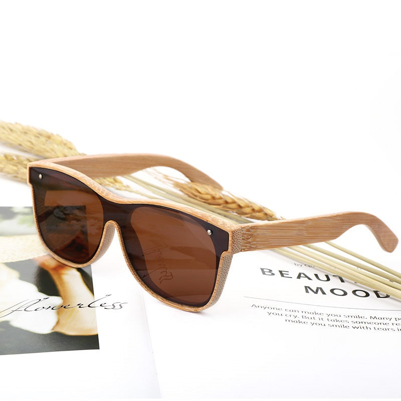 Unisex Full Bamboo Frame Polarized Sunglasses UV400