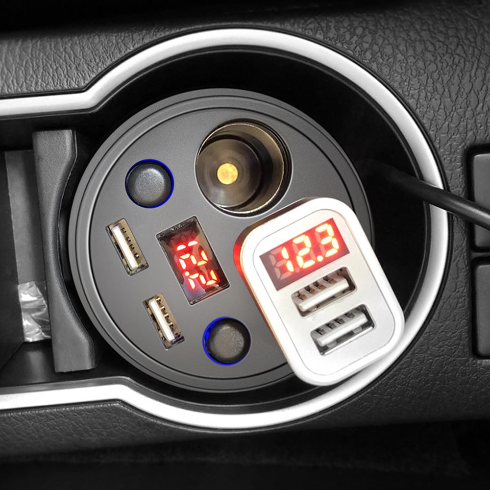 Multi-function Cigarette Lighter Digital Display Multi-mouth Cup Type Car Mobile Phone Car Charger