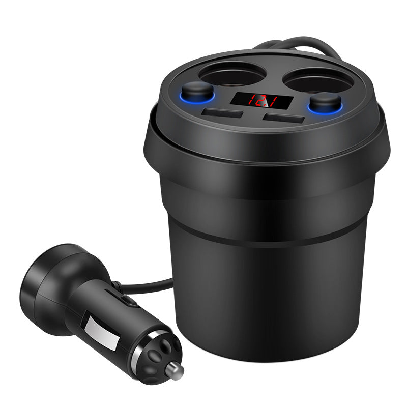 Multi-function Cigarette Lighter Digital Display Multi-mouth Cup Type Car Mobile Phone Car Charger
