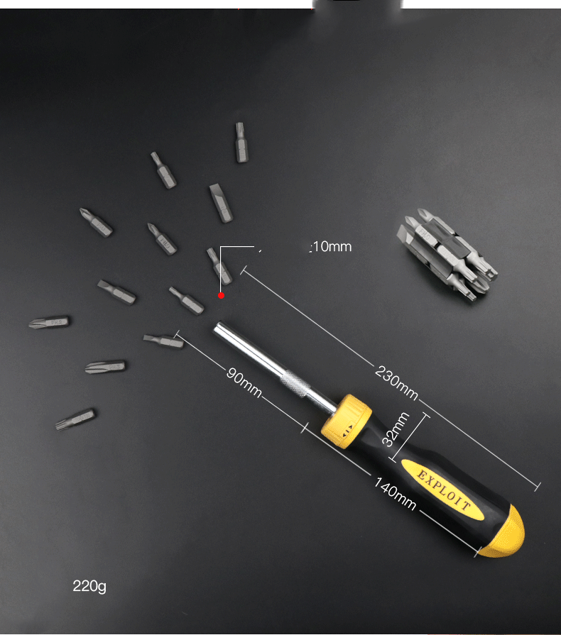 12 In 1 Screwdriver Set Mini Portable Multifunction Tool Metric System Short Model Precision Degree Right Angle Driver