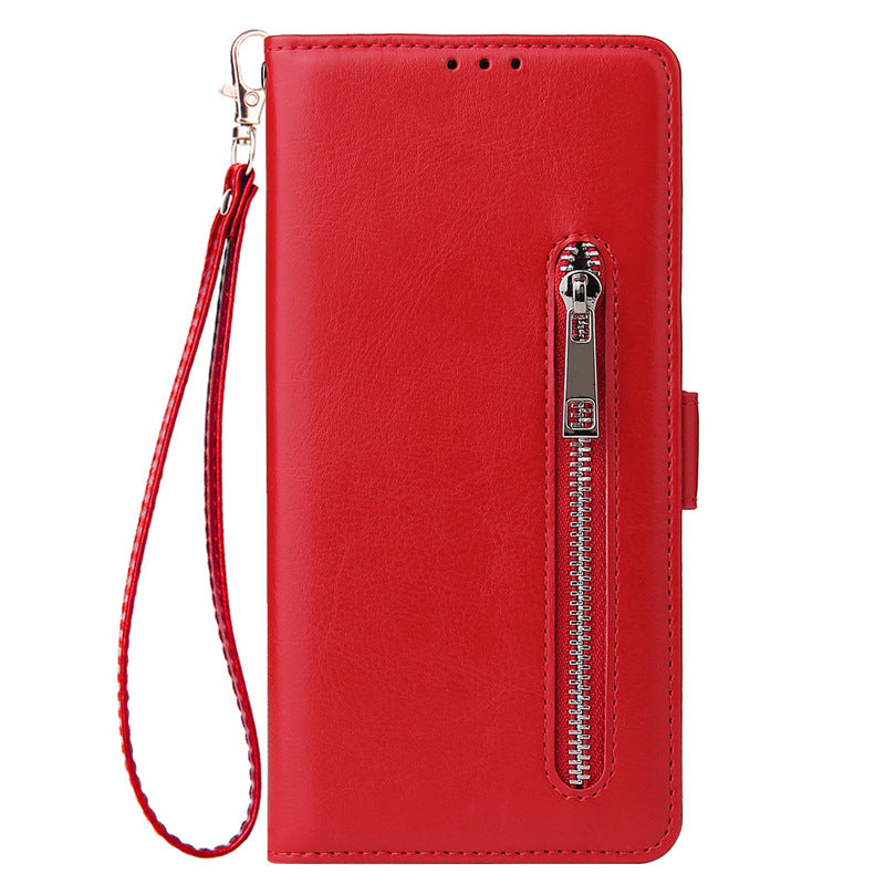 Double Buckle Lanyard Zipper Bag Phone Case