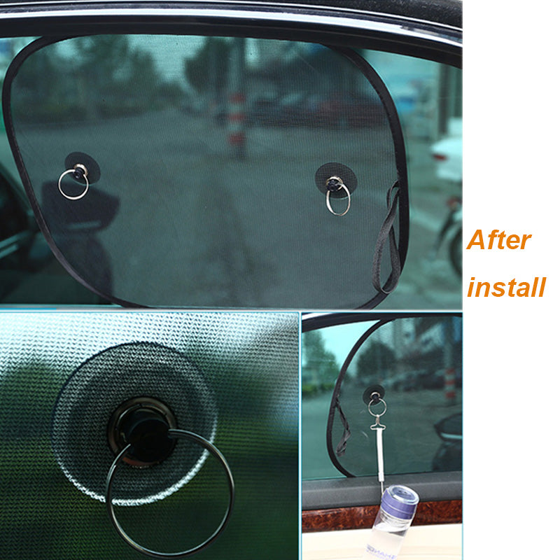 Black Nylon Mesh Car Side Shield Shade Nylon Mesh