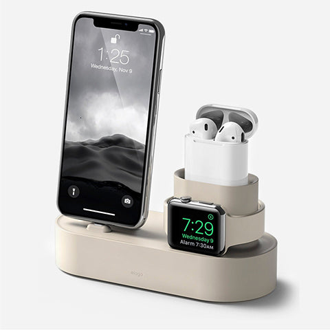 Three-in-one Silicone Retro Creative Charging Base