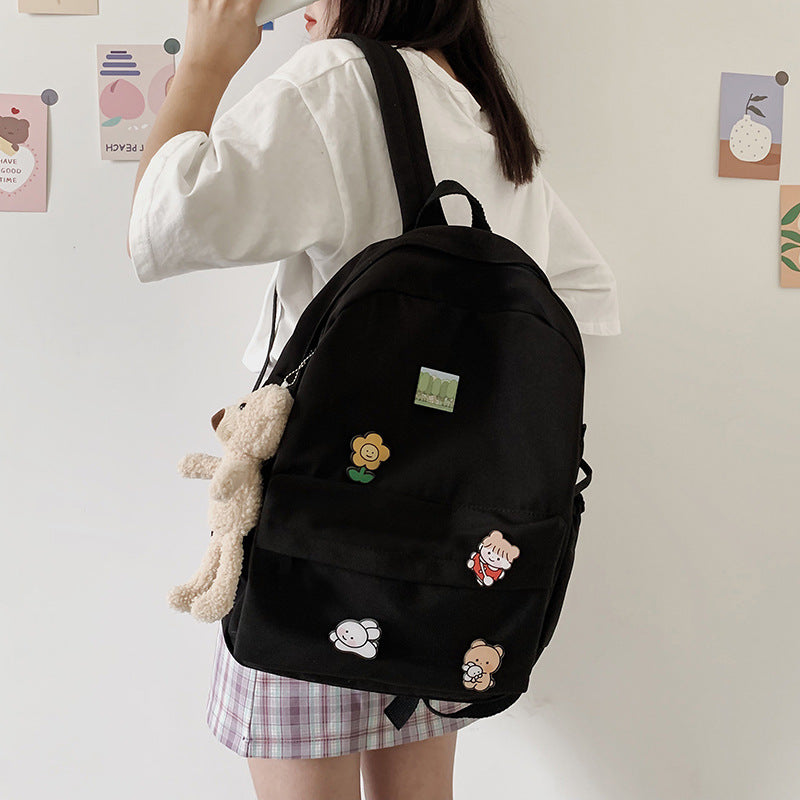 Bear Doll Backpack Fashion All-Match Canvas