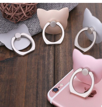 Cat Head Ring Buckle Mobile Phone Car Holder Lazy Bracket Desktop