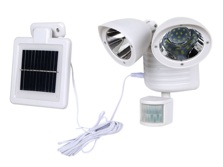 Solar Human Body Sensor Light Double Head Outdoor Waterproof Courtyard Landscape Door Light
