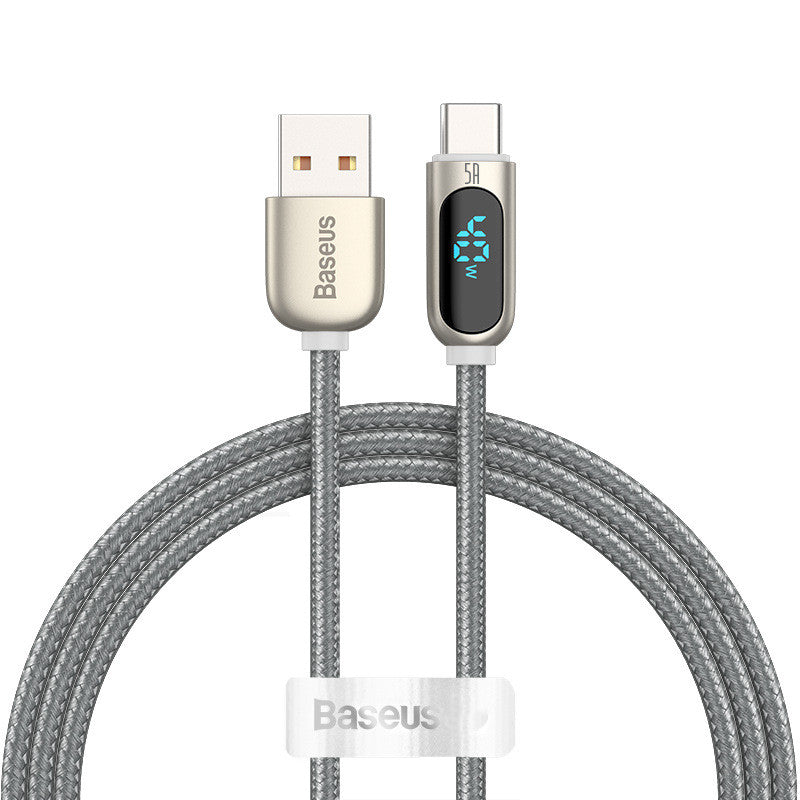Super Fast Charging 5A Data Line, Digital Display With Light, Timing Power Off