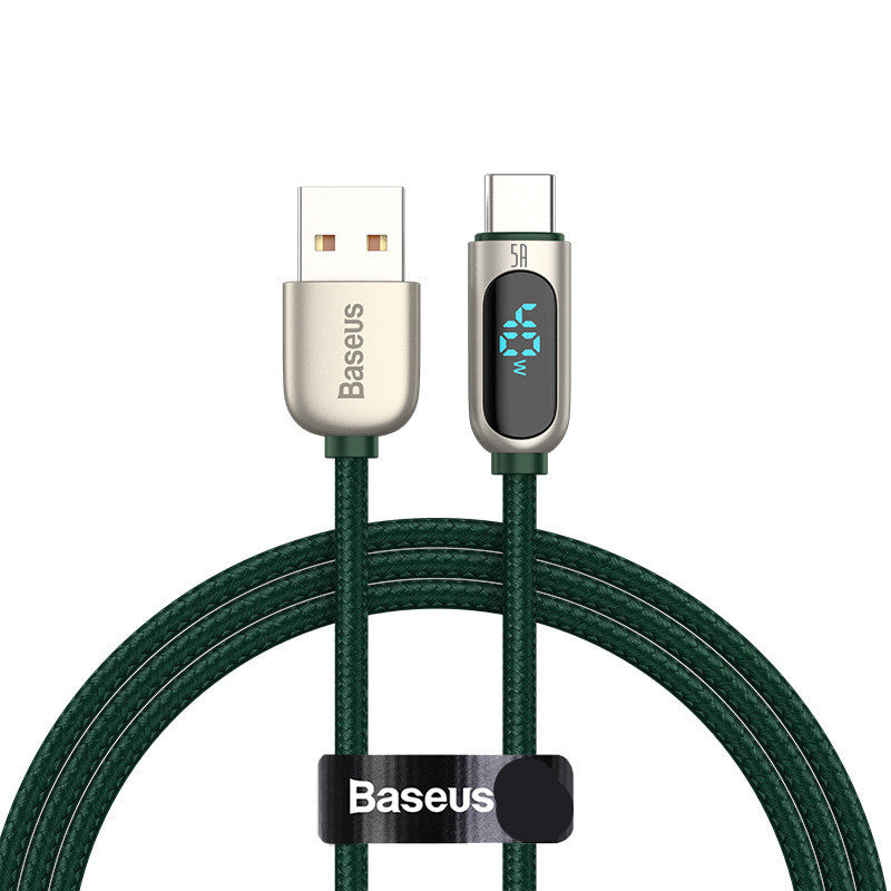 Super Fast Charging 5A Data Line, Digital Display With Light, Timing Power Off
