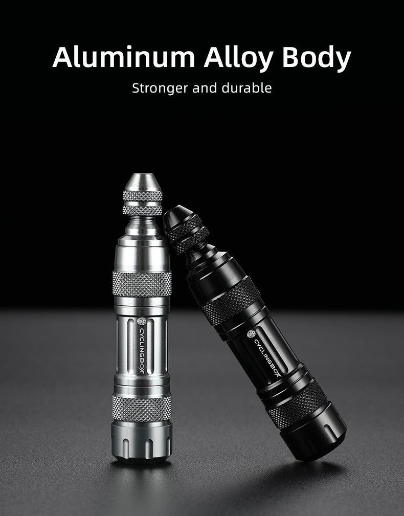 Mountain Bike Vacuum Aluminum Alloy Tire Repair Tool Combination Bicycle Repair Integrated Storage Design Tool