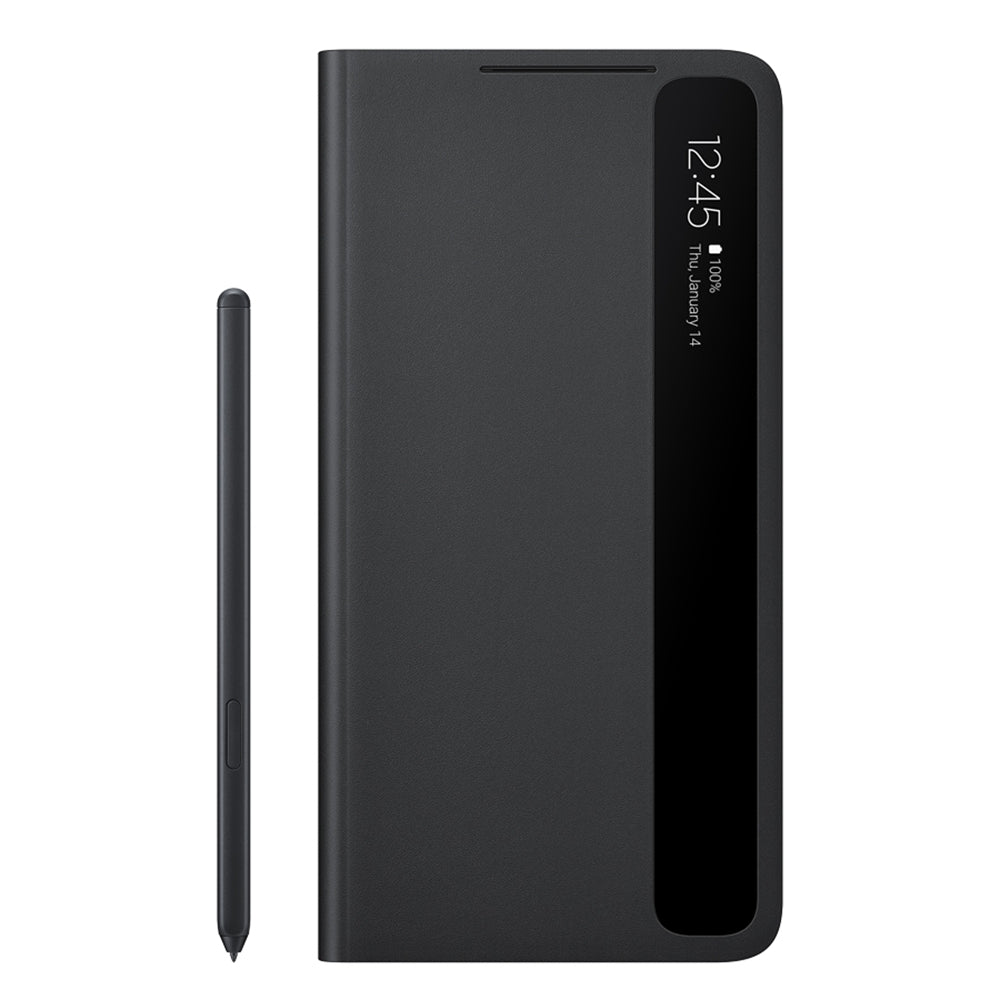 Samsung S21 Ultra Mobile Phone Case Mirror Flip Cover With Spen Stylus Silicone Protective Cover