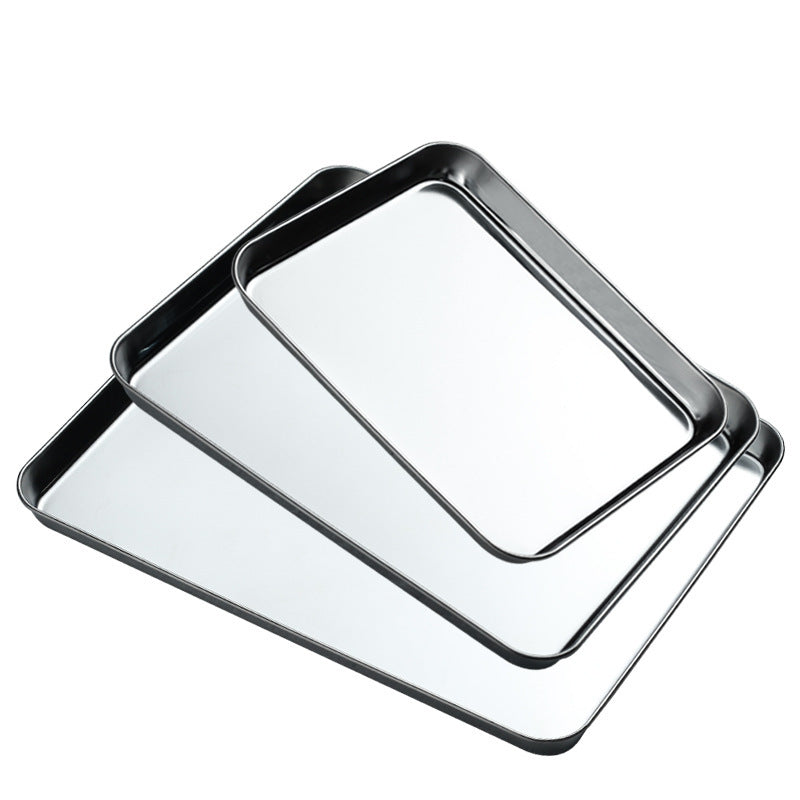 Stainless Steel Steamed Cake Baking Tray With Rectangular Thickened Shallow Tray
