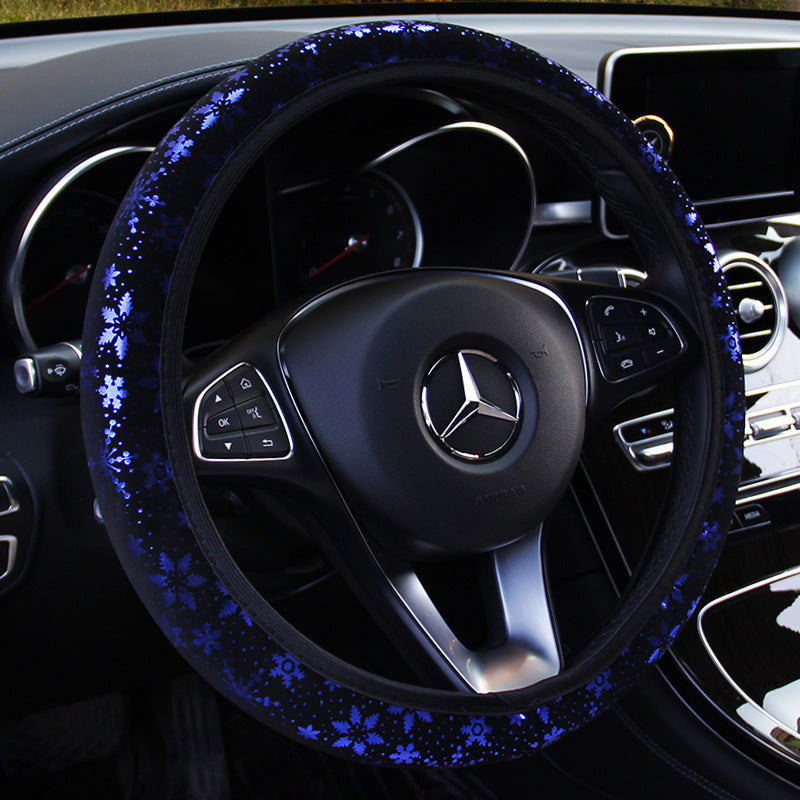 Car Steering Wheel Cover Hot Stamping Snowflake Without Inner Ring Elastic Band Grip