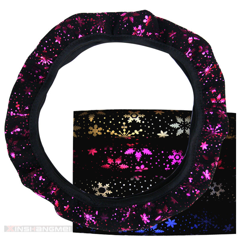 Car Steering Wheel Cover Hot Stamping Snowflake Without Inner Ring Elastic Band Grip