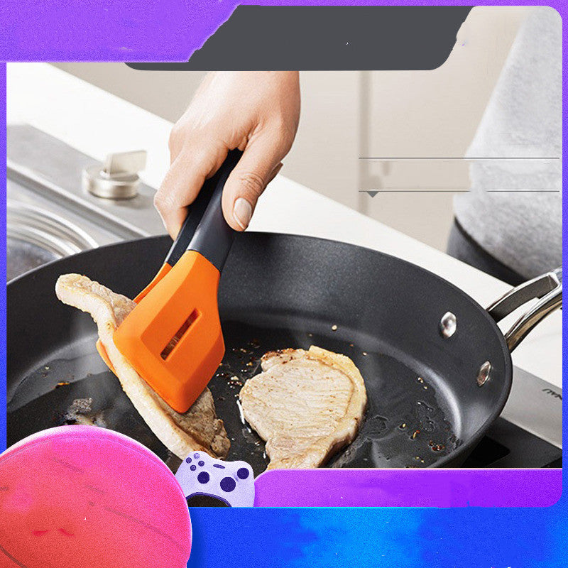 Silicone BBQ Grilling Tong Salad Bread Serving Tong Non-Stick Kitchen Barbecue Grilling Cooking Tong