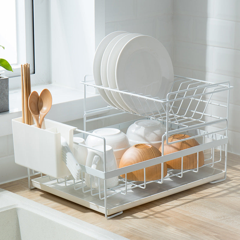 Household Goods Kitchen Dish Drain Rack Detachable Countertop Sink Tableware Chopsticks Spoon Storage Organizer