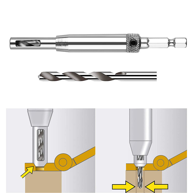Woodworking Hole Puncher Hinge Drill Door and Window Hinge Hinge Hole Opener Set Hexagon Drill Bit Positioning Drill Bit