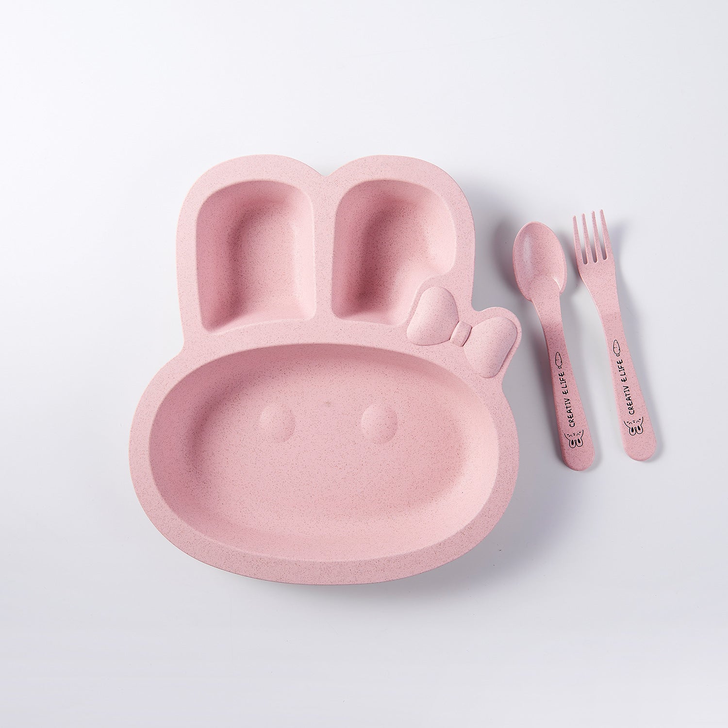 Maixiang Bunny Children's Cartoon Wheat Straw Fall-resistant Cutlery Set