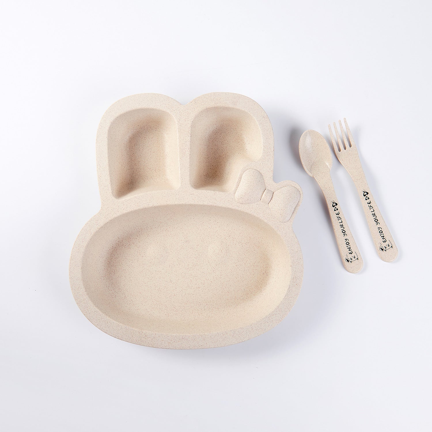 Maixiang Bunny Children's Cartoon Wheat Straw Fall-resistant Cutlery Set