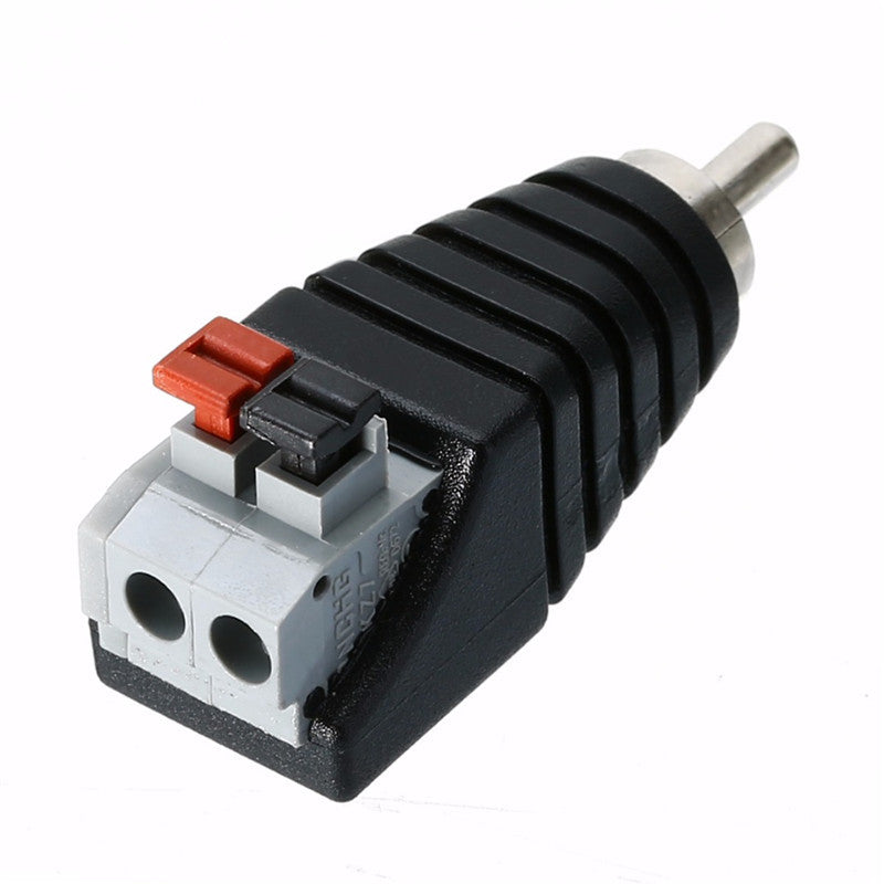 Mayitr 1pc Speaker RCA Connector Universal Wire A V Cable to Audio Male RCA Adapter Jack Press Plug Cabe for Audio Cable