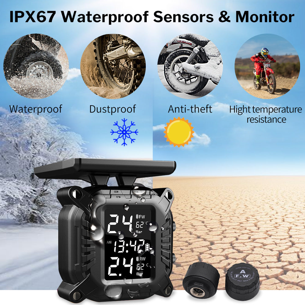 Wireless Tire Pressure Monitor For Motorcycles And Locomotives
