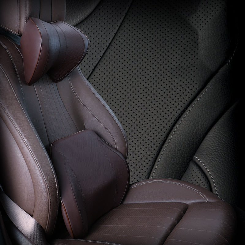 Car Headrest Lumbar Support Set, Car Synthetic Fiber Headrest Neck Pillow Type