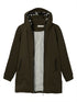Slim Velvet Patchwork Pocket Long Zipper Hood Coat
