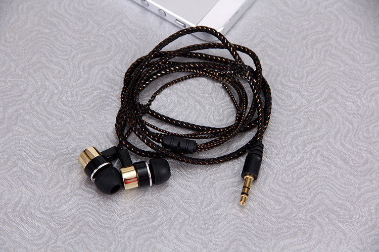 Wholesale fashion MP3 mp4 wiring cloth rope subwoofer headset ear ear wire braided rope