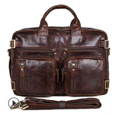 Men's Business Series Personality Men's Leather Tote Messenger Bag Backpack