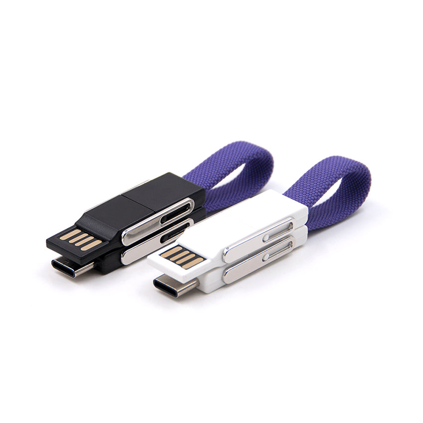 Three-in-one Magnetic Data Cable Fabric Keychain