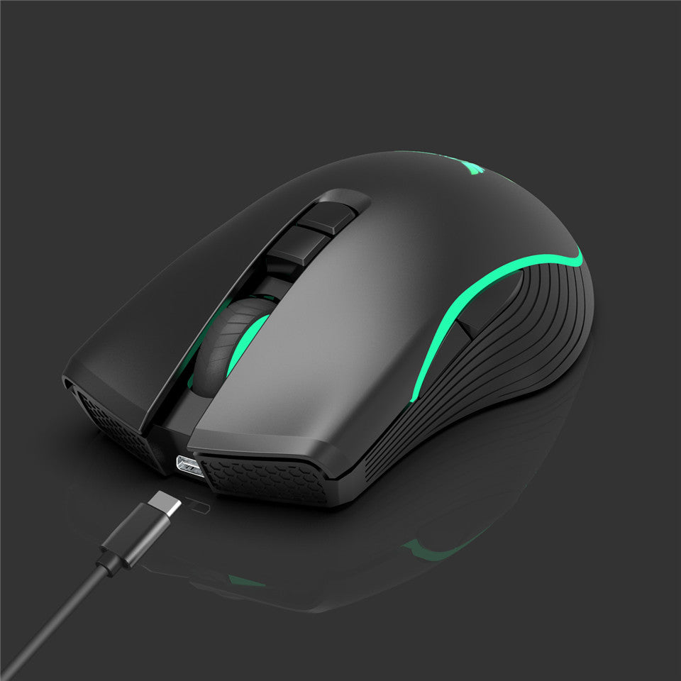 Zerodate T26 Wireless Rechargeable Mouse 2400dpi Type-c Charging Optical Mice for PC Office Gaming 