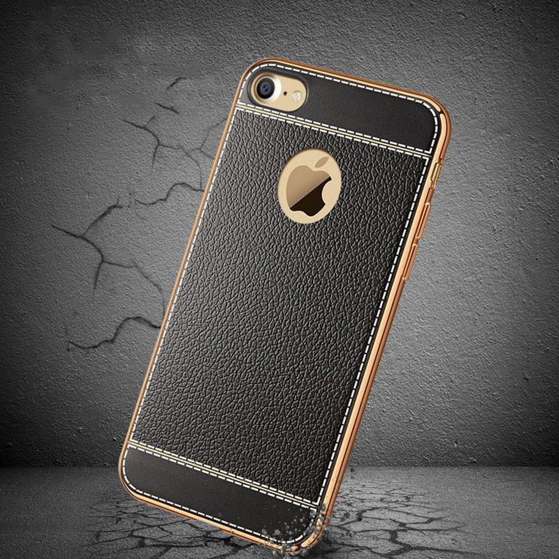 Bakeey™ Litchi Grain Plating TPU Silicone Ultra Thin Cover Case for iPhone 6Plus & 6sPlus 5.5 Inch