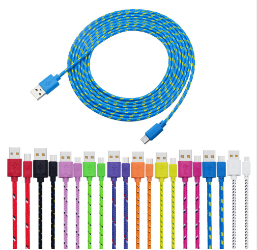 Nylon Braided Micro USB Cable Data Sync USB Charger Cable