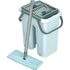 Retractable Flat Mop Bucket 2/6 Microfiber Pads Hands Free Self Cleaning