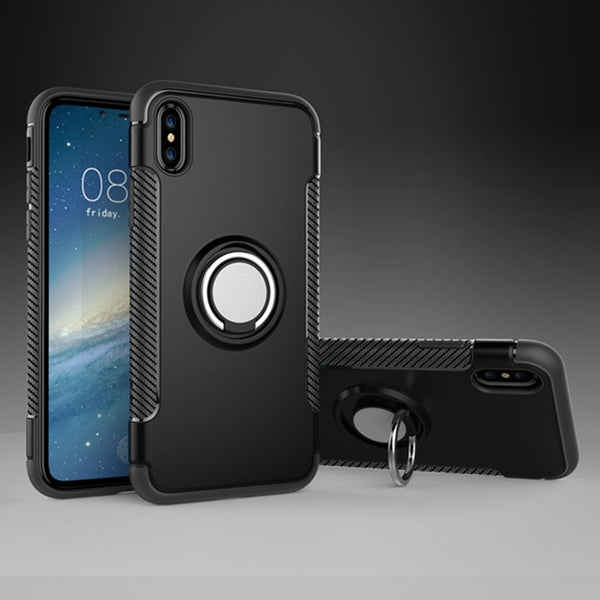 Bakeey Protective Case For iPhone XS Max Ring Grip Kickstand Stand Holder Back Cover