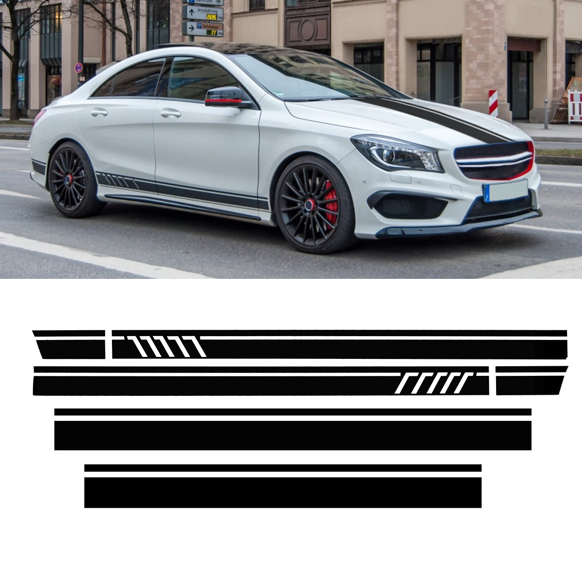Roof Sport Side Stripes Car Decal Stickers For Mercedes Benz W117 C117 X117 CLA AMG