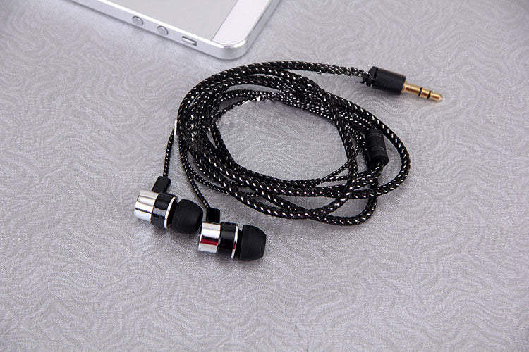 Wholesale fashion MP3 mp4 wiring cloth rope subwoofer headset ear ear wire braided rope