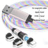 Compatible with Apple , Luminous Magnetic Data Cable Three-In-One 540 Degree Led Luminous Rotation
