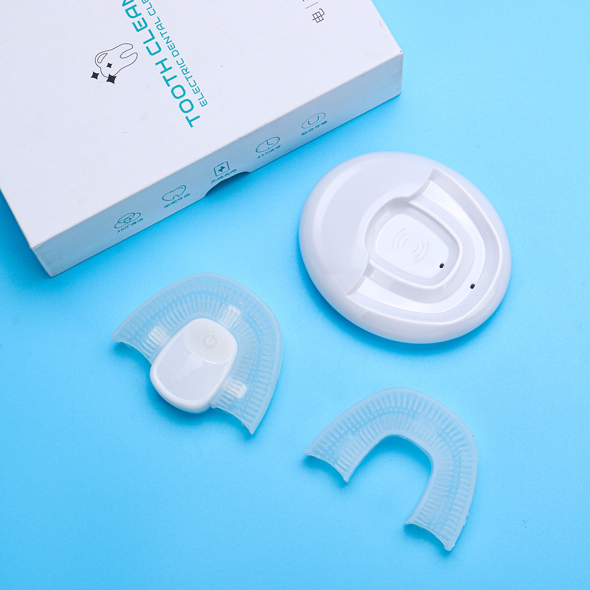 Ultrasonic Electric Toothbrush U-shaped USB Rechargeable Waterproof Whitening Silicone Tooth Cleaner
