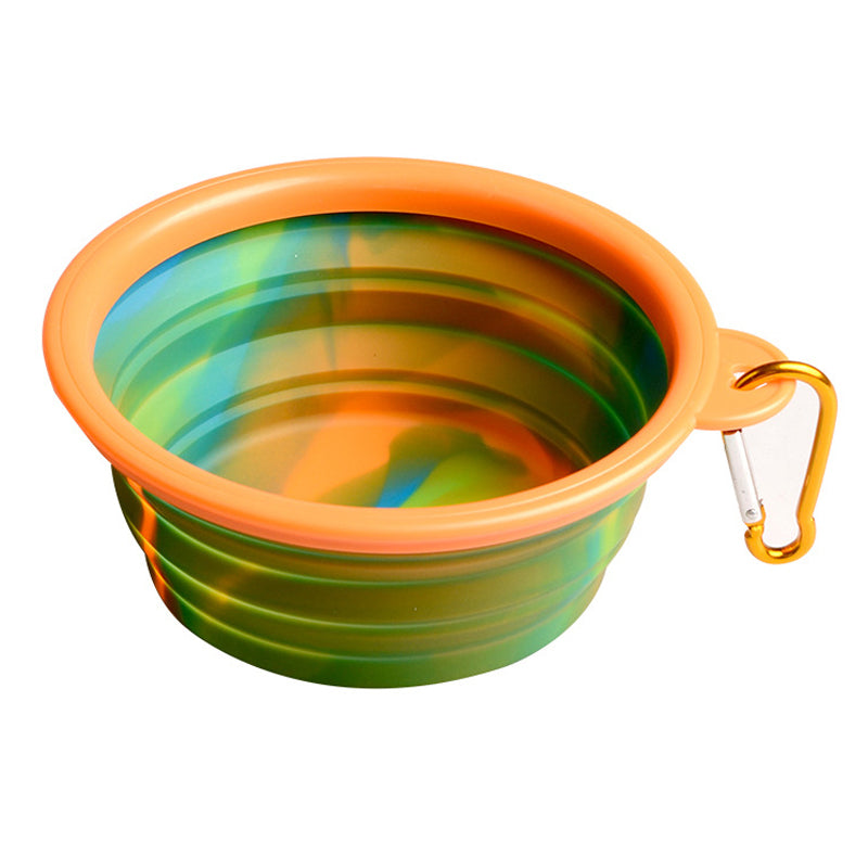 Folding Silicone Pet Bowl Portable Dog Food Drinking Water Feeding Supplies Outdoor Bowl 