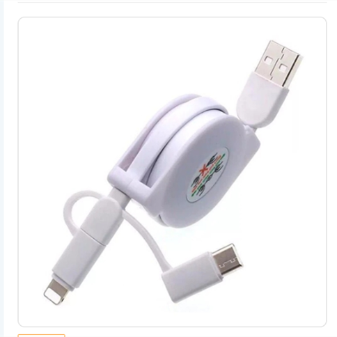 Three-in-one Telescopic Data Cable Multi-function Charging Suitable For USB Android TYP-C Mobile Phone